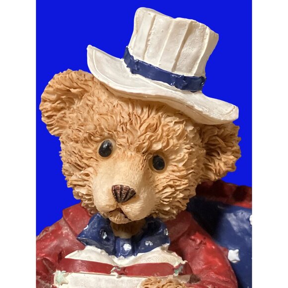 Patriotic 4th of July Uncle Sam Bear Resin Figurines American Flag - Picture 5 of 12